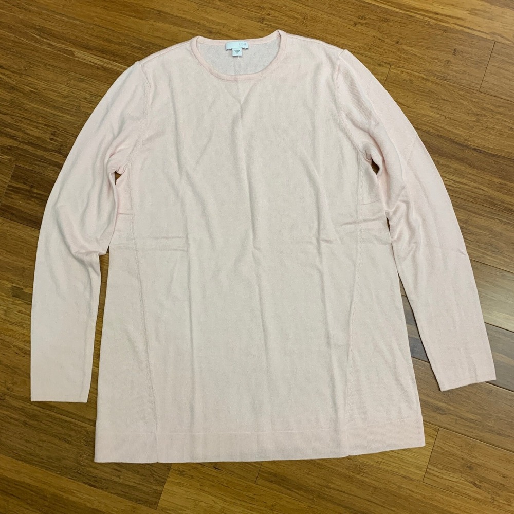 J. Jill Tunic Sweater Womens Size XS Pink Knit Long Sleeve Relaxed Fit Pastel